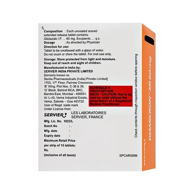 DIAMICRON XR 60mg Tablet 15's - Diabetes-Ant