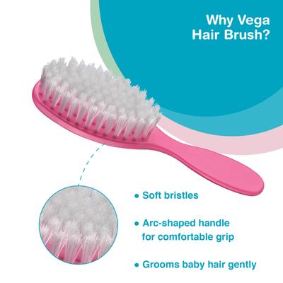 Vega Baby & Mom Comb & Brush Set Pink 1's - Baby Grooming
