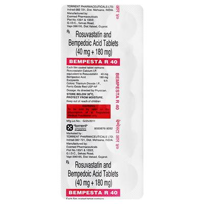 BEMPESTA R 40 Tablet 10's - High Cholesterol-Dys