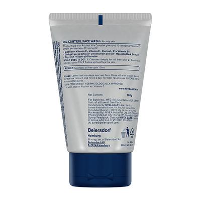 Nivea Men Oil Control Aircool Mint Crystal Facewash 100gm - Face Wash & Cleansers