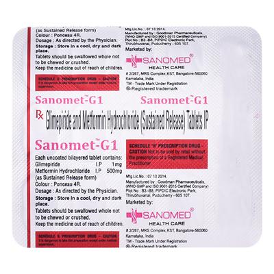 SANOMET G 1 Tablet 15's - Diabetes-Ant