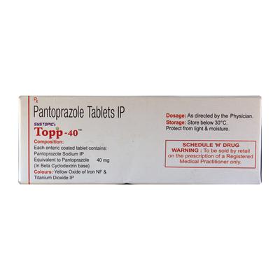 Topp 40mg Tablet 10'S - Ulcer/Reflux/Flatulence-Aaa