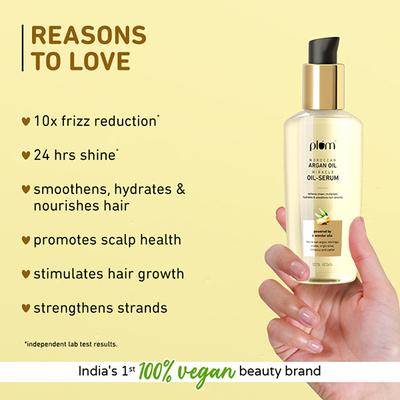 Plum Moroccan Argan Oil Miracle Oil-Serum for Hair & Scalp 100% Vegan 100 ml - Hair Oils