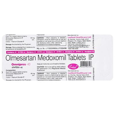 OMNIPRES 40mg Tablet 10's - Hypertension-Ang