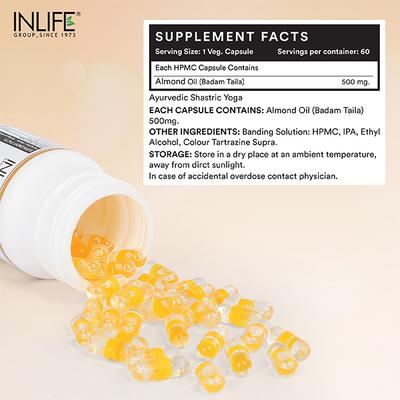 INLIFE Sweet Almond Capsules 60's - Omega Fish Oil Fatty Acids