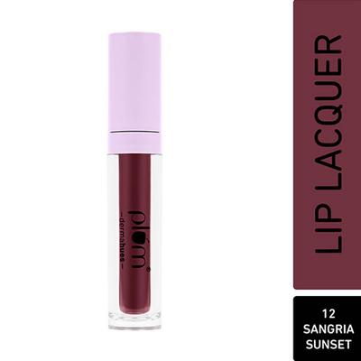 Plum Glassy Glaze Lip Lacquer 3-In-1 Lipstick + Lip Balm + Gloss 12 Sangria Sunset 4.5 ml - Liquid Lipsticks