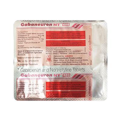 GABANEURON NT 400 Tablet 15's - Neuropathic Pain-Dru