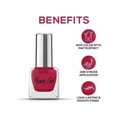 RENEE Hyper Gel Nail Paint - Crimson Red 10 ml - Nail Polish