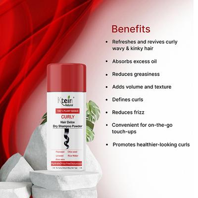Ktein Natural 100% Plant Based Hair Detox Dry Shampoo Powder For Curly Hair 25 gm - Dry Shampoos & Conditioners