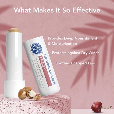 The Moms Co. Natural Cherry Lip Balm with Cocoa and Shea Butters 5gm - Lip Balms