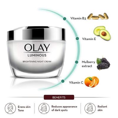 Olay Night Cream Luminous Night Moisturiser 50 gm - Face Moisturizers