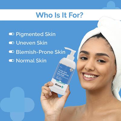 The Derma Co. 1% Kojic Acid Daily Brightening Body Wash with Alpha Arbutin for Dark Spots & Pigmentation 250 ml - Shower Gels & Body Wash
