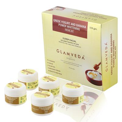 Glamveda Greek Yogurt and Banana Power Brightening Facial Kit 110 gm - Facial Kits