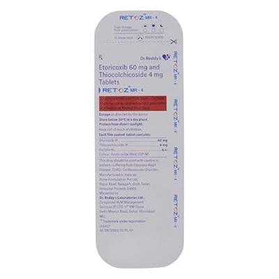 Retoz MR 4mg Tablet 10'S - Muscle Spasm-Mus