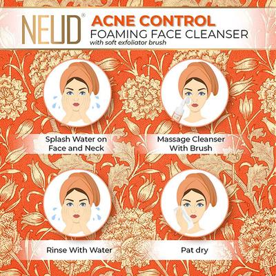 NEUD Acne Control Foaming Face Cleanser With Salicylic Acid, Neem and Tea Tree Oil (150ml X 2) 2's - Skin-Treatment