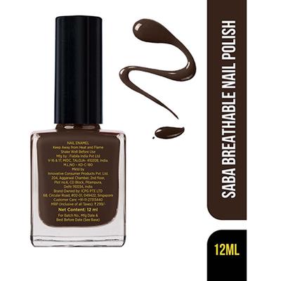 Saba Breathable Long Stay Nail Paint Enriched with Argan Oil Dark Chocolate 12 ml - Nail Polish