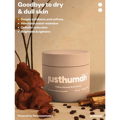 Justhuman Coffee Caramel Body Scrub Jar 200 gm - Scrubs & Exfoliants