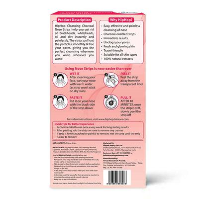 Hiphop Skincare Deep Cleansing Charcoal Nose Strips For Women - 6 Strips 1's - Masks & Peels