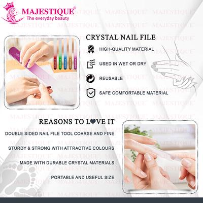 Majestique Crystal Nail File, Double Sided, Nail Care Tool - Color May Vary 1's - Manicure & Pedicure Kits