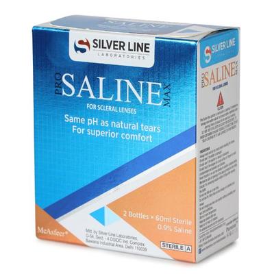 Silver Line Pro Saline Max Scleral Lens Solution (Pack of 2 x 60 ml) - Lens Solution