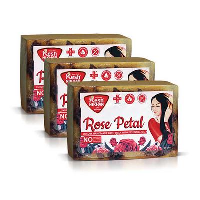 Kesh Nikhar Soap - Rose Petal (Pack of 3 x 125 gm) - Soaps
