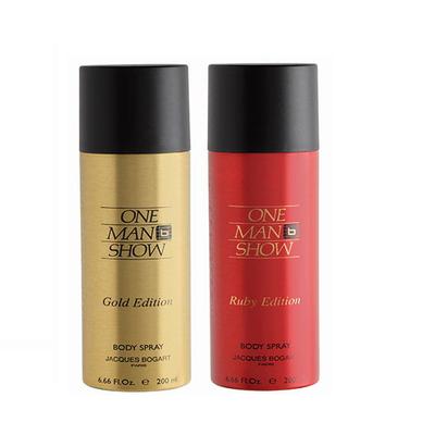 Jacques Bogart One Man Show Gold Deo + Ruby Deo Combo Set - Pack of 2 400 ml - Deodorants/Roll-Ons