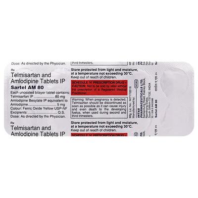 Sartel AM 80mg Tablet 10'S - Hypertension-Ang
