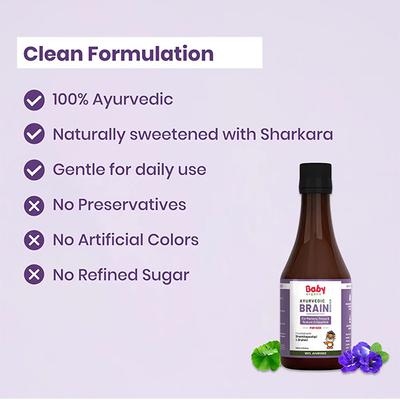 BabyOrgano Shankhpushpi & Brahmi Brain Booster Syrup for Kids 200 ml - Baby And Infant Supplements