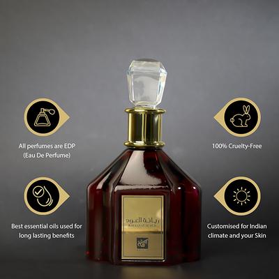 RIHANAH Rayaanat Al Oud Eau De Parfum for Men 100 ml - Men Perfumes (Edt/Edp)