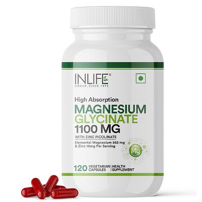 Inlife Magnesium Glycinate 1100 mg Veg Capsule 120's - Calcium And Minerals