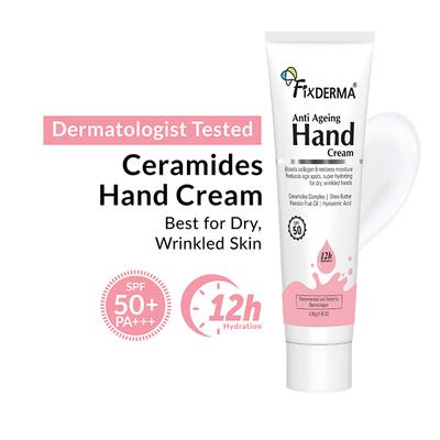 Fixderma Anti Ageing Hand Cream for Women and Men for Dry and Rough Hands All Skins Types 30 gm - Night Cream