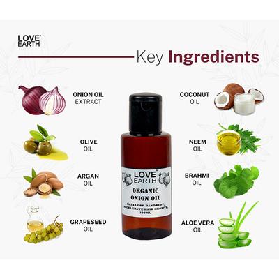 Love Earth Organic Onion Hair Oil 100 ml - Hair Oils