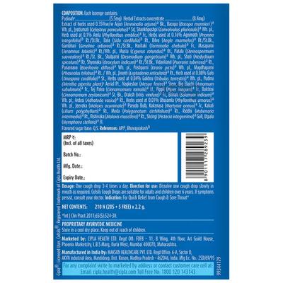 Cofsils Cough Drops - Assorted Flavours (Free 5 Drops) 210's - Sore Throat Lozenges