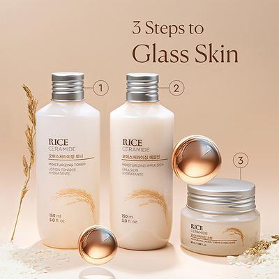 The Face Shop Rice & Ceramide Moisturizing Emulsion Cream - Korean Brightening Moisturizer 70 ml - Face Moisturizers