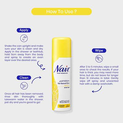 Nair Hair Removal Spray - Lemon 200 ml - Hair Removal Accessories