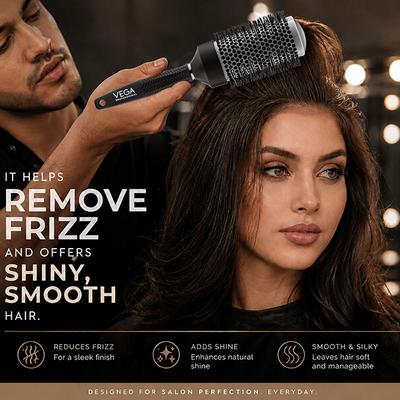 Vega Professional Ceramix Shine Blow Dry Round Hair Brush 53Mm For Men & Women (Vpphb-04) - Hair Brushes