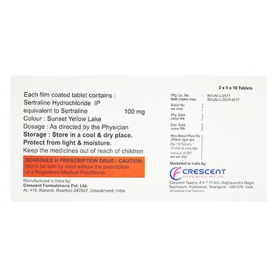 SERTRAX 100mg Tablet 10's - Depression-Ant
