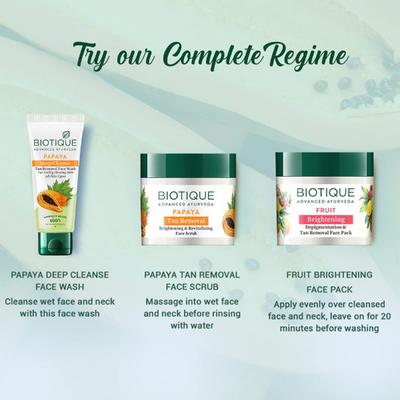 Biotique Papaya Deep Cleanse Facewash 150ml - Face Washes