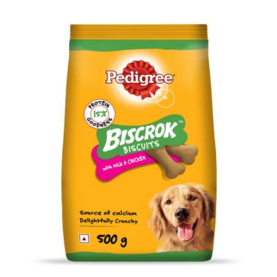Pedigree Biscrok Biscuits - Milk & Chicken Flavour 500 gm - Petfood