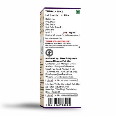 Baidyanath Triphala Juice 1000 ml - Ayurvedic Juices