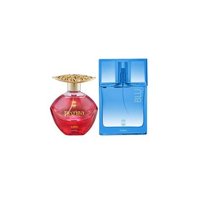 Ajmal Regina EDP Floral Fruity Perfume And Blu Femme EDP Floral Woody Perfume 150 ml - Women Perfumes (Edt/Edp)