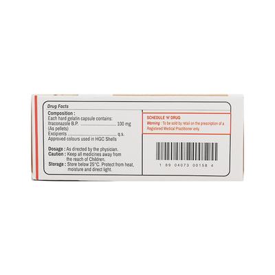 Mitraa 100mg Capsule 4'S - Fungal Infections-Anf