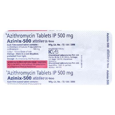 AZINIX 500 Tablet 5's - Bacterial Infections-Mac