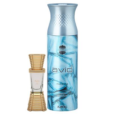 Ajmal Aura Concentrated Perfume Oil Floral Fruity And Avid Homme Deodorant Aquatic Woody Fragrance 210 ml - Perfumes (Edt/Edp)