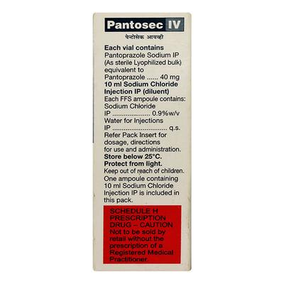 PANTOSEC IV Injection 1's - Ulcer/Reflux/Flatulence-Aaa