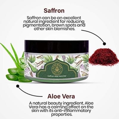 Luxuriate 100% Pure Natural Organic Aloe Vera Saffron Strands Gel 100 gm - Skin-Treatment