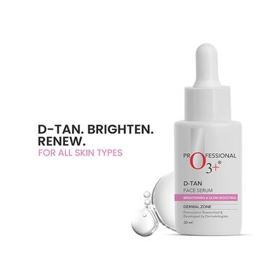 O3+ Dtan Face Serum with Niacinamide for Tan Removal, Glow & Brightening De-tan 30 ml - Face Serum