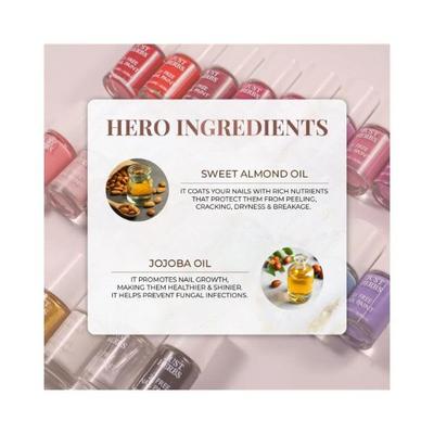 Just Herbs Nail Polish 21 Free Formula, Quick Dry, Glossy, Icy Blu Sweet Almond Jojopaoil 6ml - Nail Polish