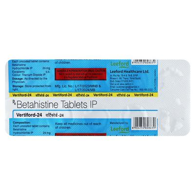 VERTIFORD 24 Tablet 10's - Vertigo-Ant