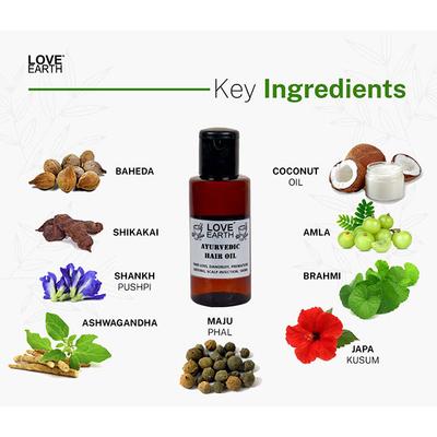 Love Earth Ayurvedic Hair Oil With Brahmi, Amla & Shikakai 100 ml - Hair Oils